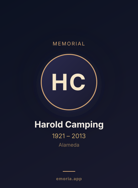 Memorial portrait of Harold Camping