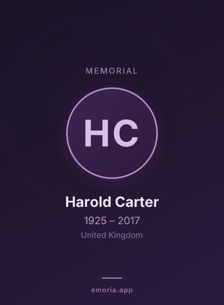 Memorial portrait of Harold Carter