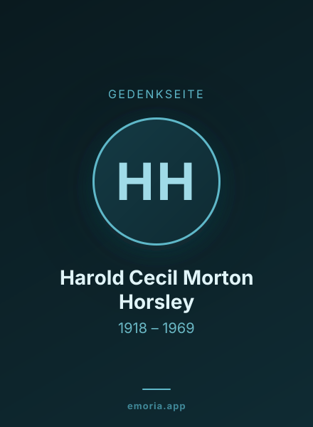 Gedenkportrait von Harold Cecil Morton Horsley