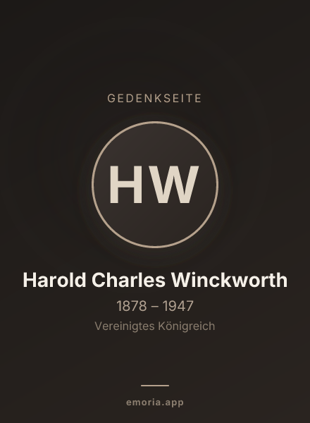 Gedenkportrait von Harold Charles Winckworth