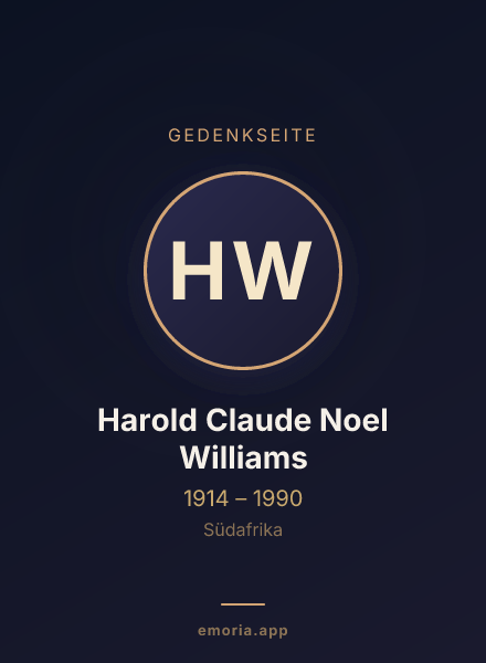 Gedenkportrait von Harold Claude Noel Williams