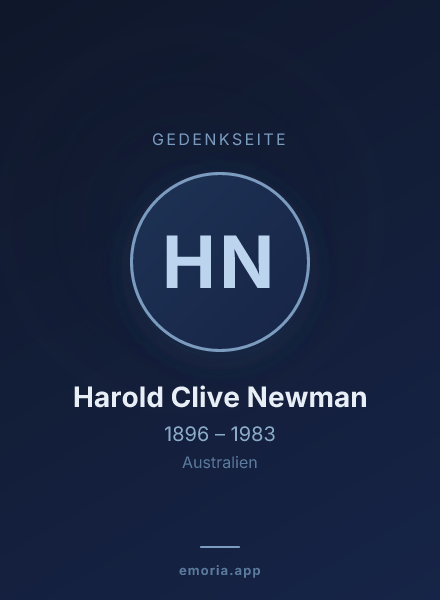 Gedenkportrait von Harold Clive Newman