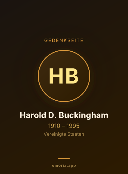 Gedenkportrait von Harold D. Buckingham