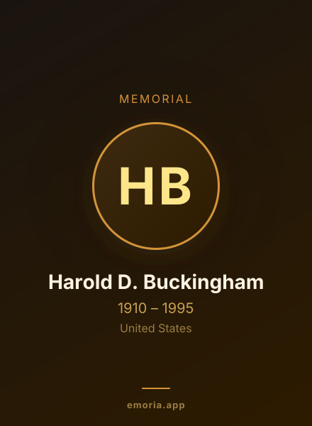 Memorial portrait of Harold D. Buckingham