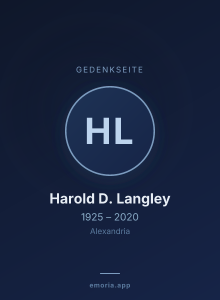 Gedenkportrait von Harold D. Langley