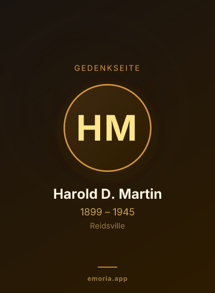 Gedenkportrait von Harold D. Martin