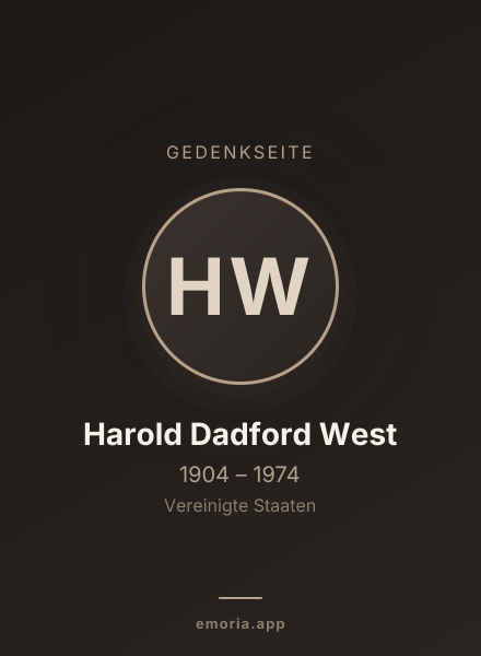 Gedenkportrait von Harold Dadford West