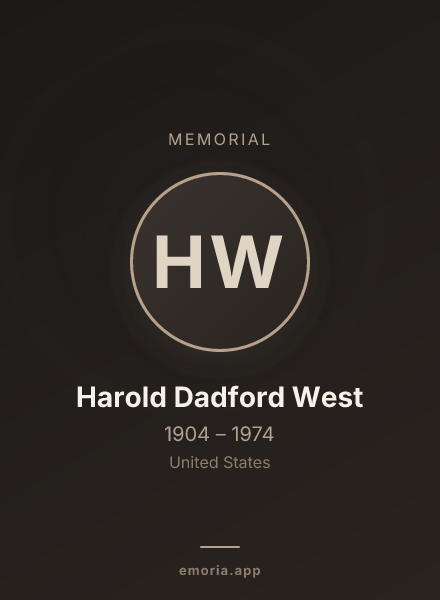 Memorial portrait of Harold Dadford West