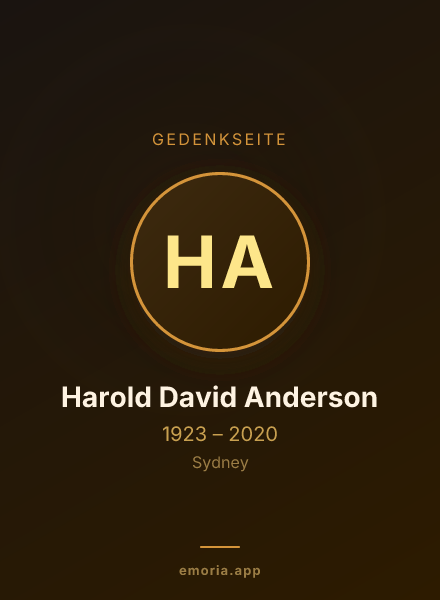 Gedenkportrait von Harold David Anderson