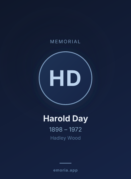 Memorial portrait of Harold Day