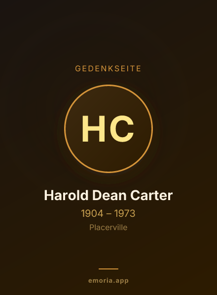 Gedenkportrait von Harold Dean Carter