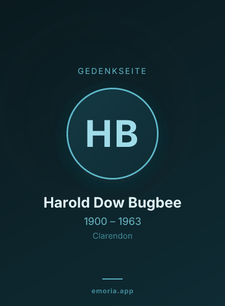 Gedenkportrait von Harold Dow Bugbee