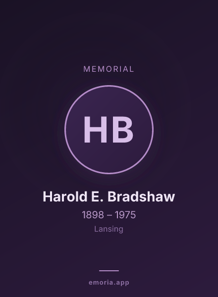Memorial portrait of Harold E. Bradshaw