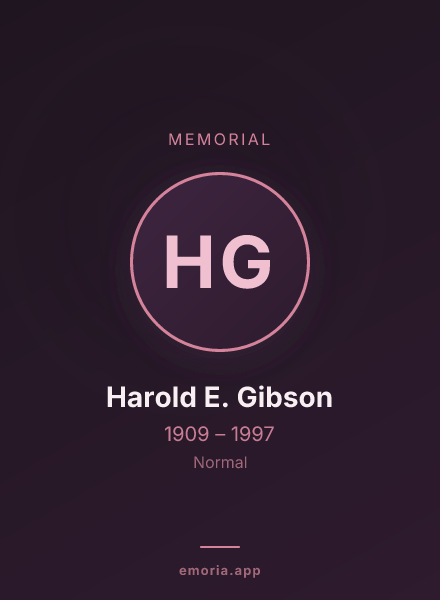 Memorial portrait of Harold E. Gibson