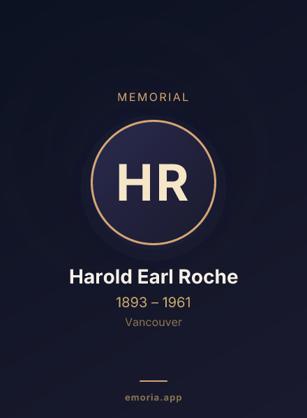 Memorial portrait of Harold Earl Roche
