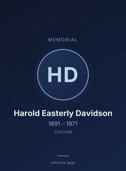 Memorial portrait of Harold Easterly Davidson