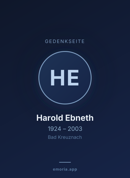 Gedenkportrait von Harold Ebneth