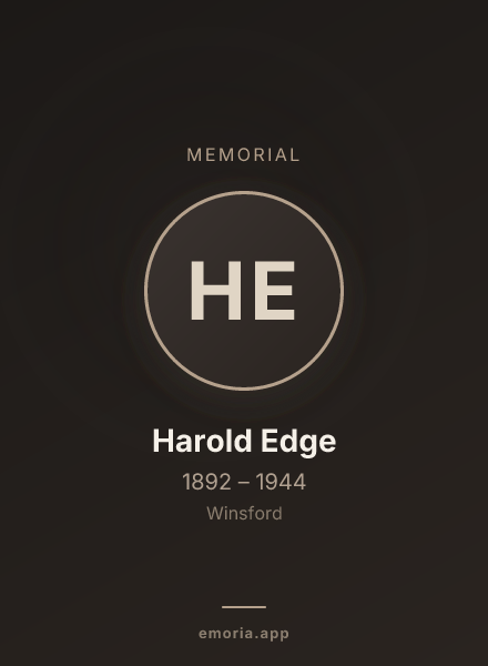 Memorial portrait of Harold Edge