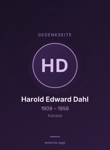 Gedenkportrait von Harold Edward Dahl