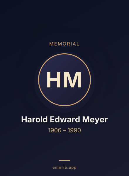 Memorial portrait of Harold Edward Meyer