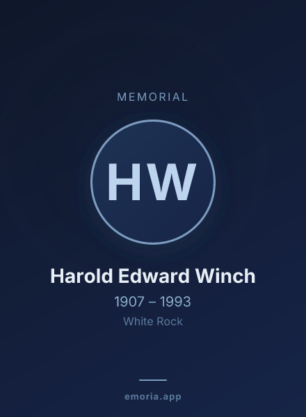 Memorial portrait of Harold Edward Winch