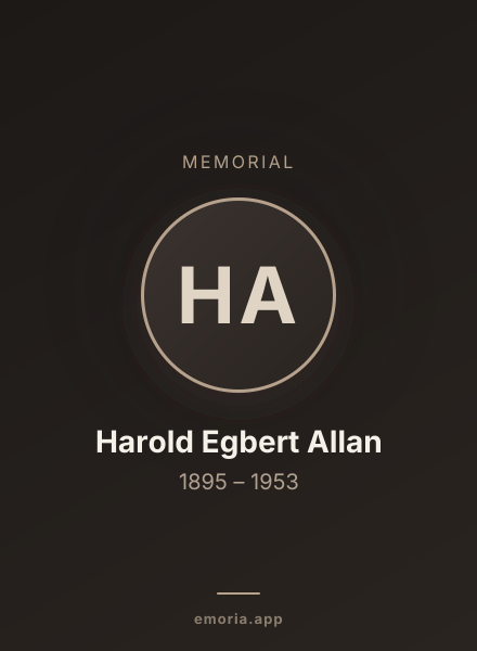 Memorial portrait of Harold Egbert Allan