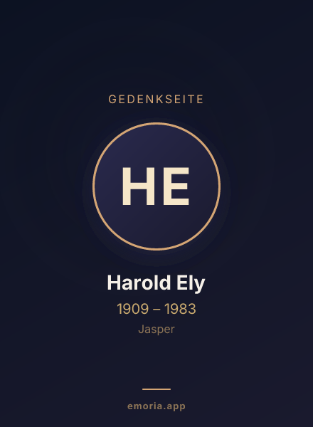 Gedenkportrait von Harold Ely