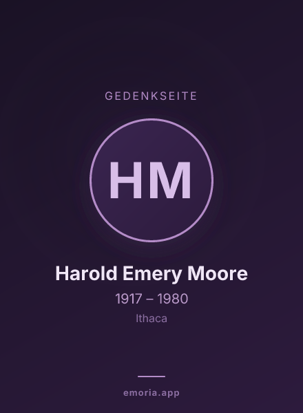 Gedenkportrait von Harold Emery Moore
