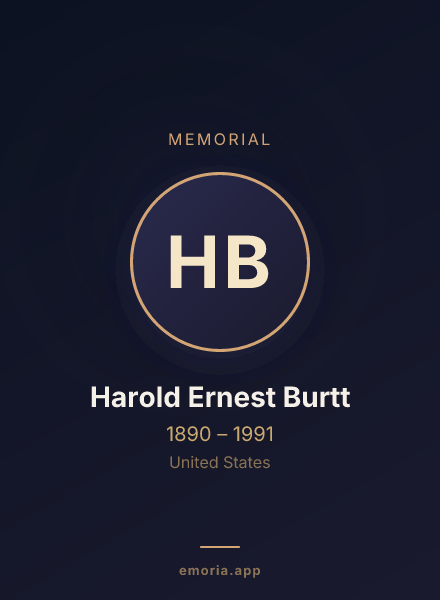 Memorial portrait of Harold Ernest Burtt