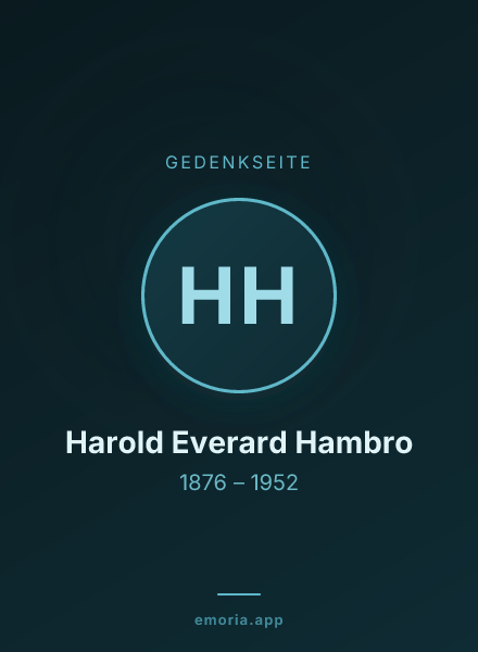 Gedenkportrait von Harold Everard Hambro