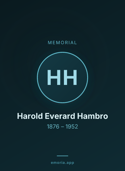 Memorial portrait of Harold Everard Hambro