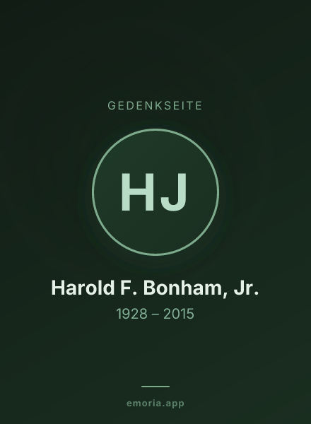 Gedenkportrait von Harold F. Bonham, Jr.