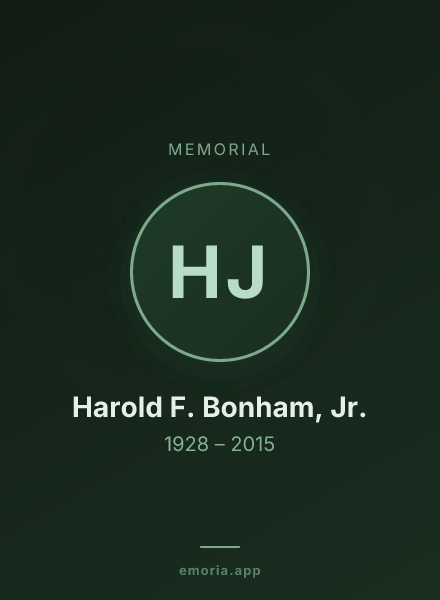 Memorial portrait of Harold F. Bonham, Jr.