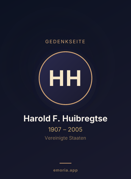 Gedenkportrait von Harold F. Huibregtse