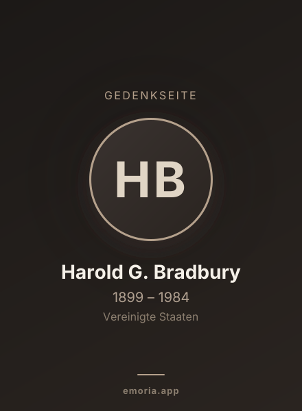 Gedenkportrait von Harold G. Bradbury
