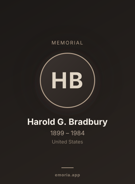Memorial portrait of Harold G. Bradbury