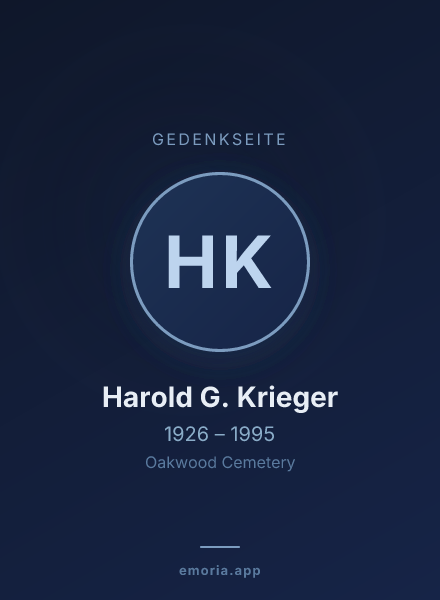 Gedenkportrait von Harold G. Krieger