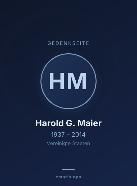 Gedenkportrait von Harold G. Maier
