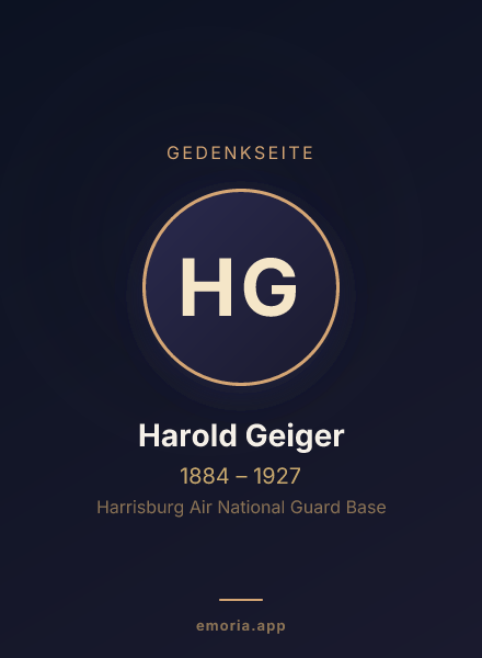 Gedenkportrait von Harold Geiger