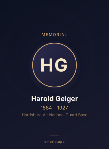 Memorial portrait of Harold Geiger