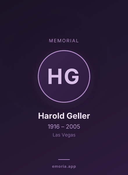 Memorial portrait of Harold Geller
