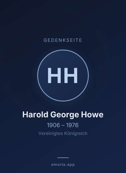 Gedenkportrait von Harold George Howe
