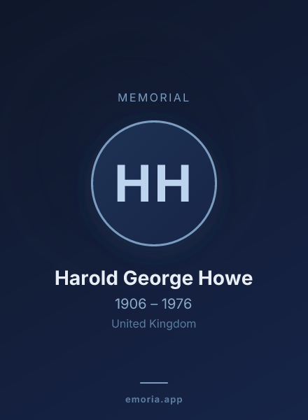 Memorial portrait of Harold George Howe