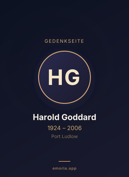 Gedenkportrait von Harold Goddard