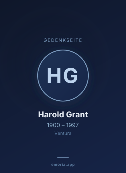 Gedenkportrait von Harold Grant