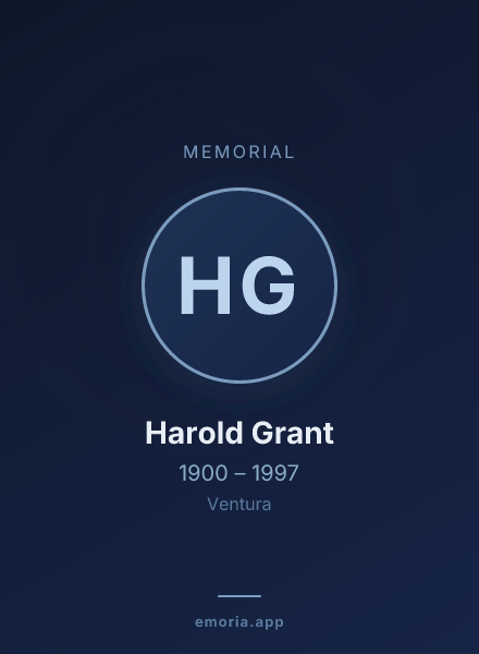 Memorial portrait of Harold Grant