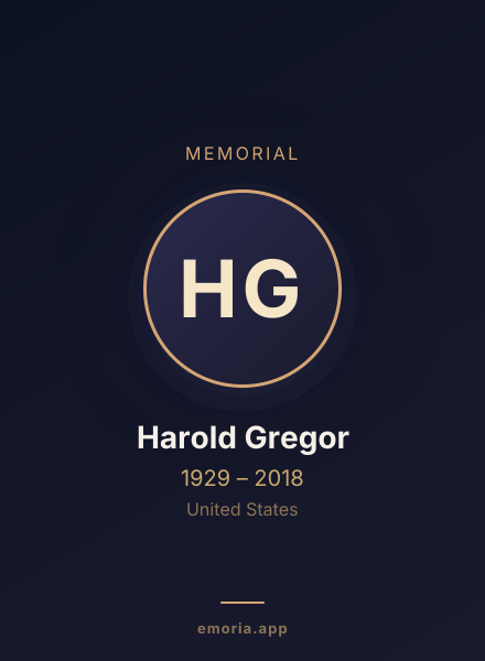 Memorial portrait of Harold Gregor