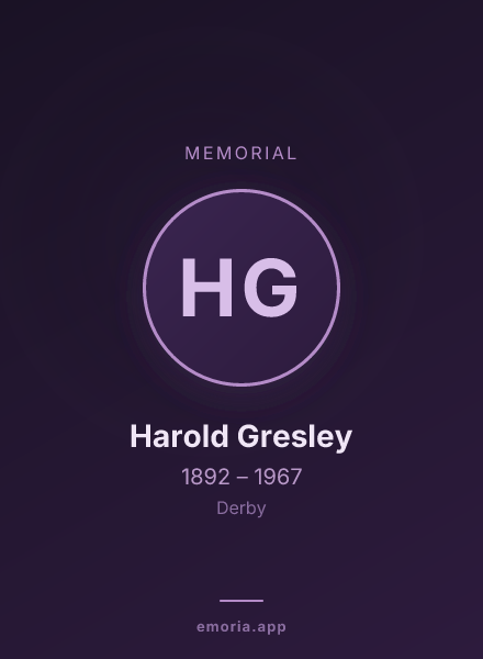 Memorial portrait of Harold Gresley