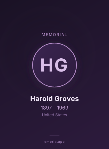 Memorial portrait of Harold Groves