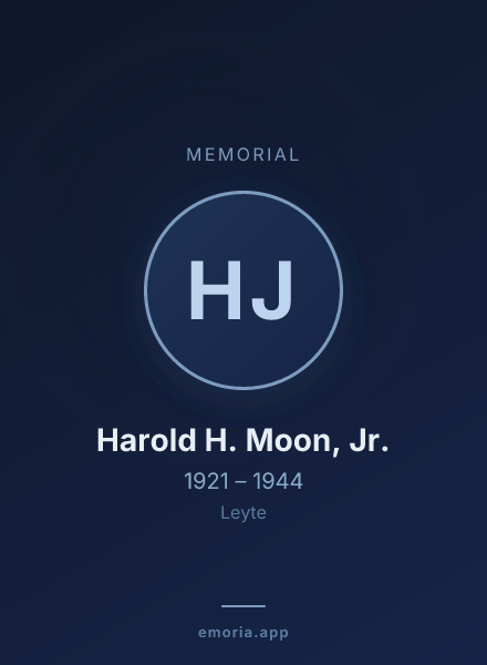 Memorial portrait of Harold H. Moon, Jr.